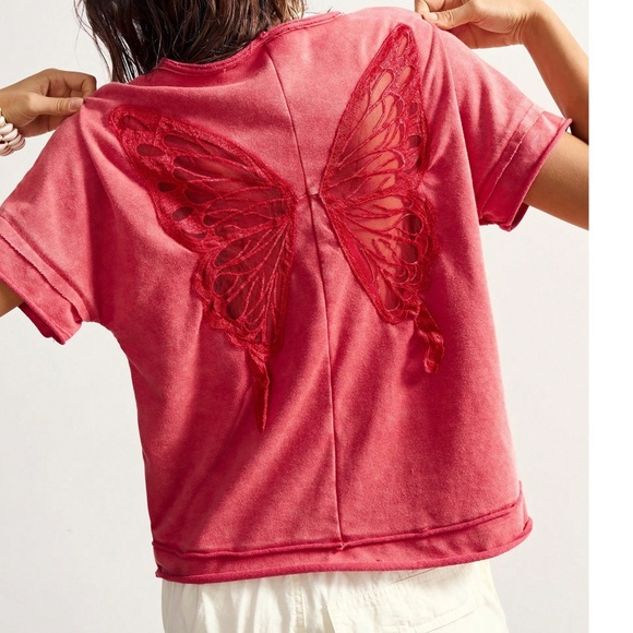 Mineral Wash Oversized Semi Sheer Loose Fit Short Sleeve Top - Picture 8 of 10